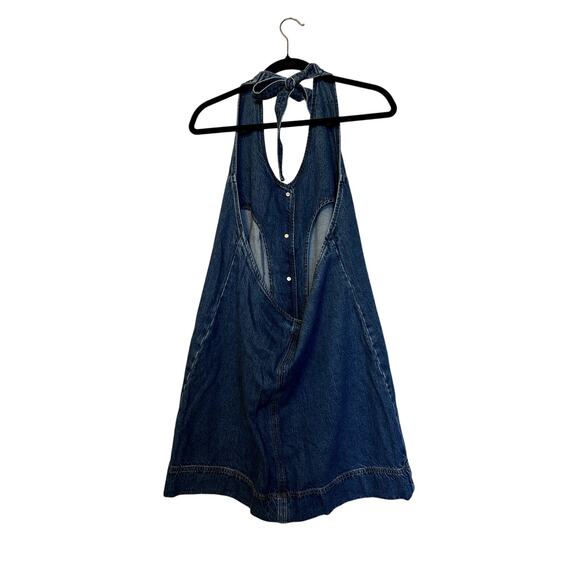 NWT Reformation Brittany Halter Denim Mini dress - Picture 5 of 6